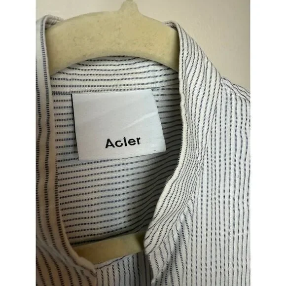 Acler Pinstripe Ruched High Lo Dress Sz. 2 US - Picture 4 of 12